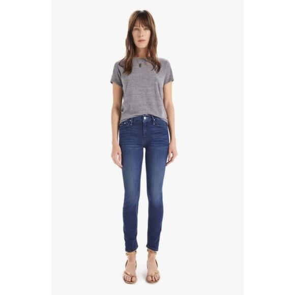 MOTHER Women's High Waisted Looker Ankle Fray Jeans in Tongue And Chic Size 24 - Picture 1 of 16